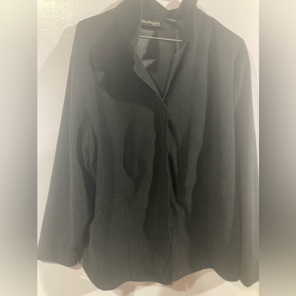 Style and Company Black Plus Sized Blouse